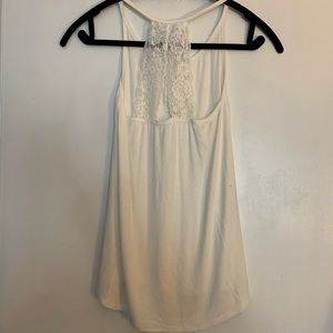 Lace Back Button Front tank top